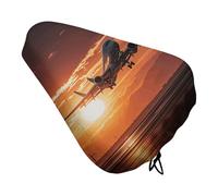 Copertura per cuscino per bicicletta Airplane at Sunset Bike Seat Cushion Bike Seat Rain Cover con coulisse Protezione impermeabile Cuscino per sella per bici