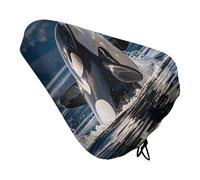 Copertura per cuscino per bicicletta Orca Killer Whale Cuscino per sedile bici Copertura antipioggia con coulisse Protezione impermeabile Cuscino per sella per bici