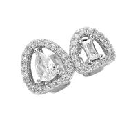 Copertura per denti a forma di cuore, placcata in rame, regolabile, accessorio decorativo per gli amanti degli stili di strada che indossano un cuore cavo Grillzs, Misura unica, come descritto, come