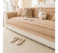 Copertura Per Divano Accogliente In Pile, Antiscivolo, Impermeabile, Lavabile, Elasticizzata, Adatta Per Divano Angolare A L 1,5 Posti, Animali Domestici 70*70 Cm / 27,56 Khaki 90*160cm/35.43*62.99in