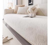 Copertura per divano antiscivolo, tessuto in velluto di visone morbido e caldo, copridivano a forma L/U lavabile, protezione imbottita per mobili per il soggiorno Beige 70x120cm