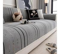 Copertura per Divano in Chenille, Copripoltrona a Righe di Lusso Antiscivolo per Divani da 2 3 4 Posti, Copriseduta Lavabile Protettivo Grey 30x50cmPillowCase