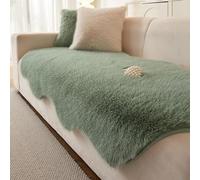Copertura Per Divano In Pile Di Visone, Antiscivolo, Morbida Come Una Nuvola, Ultra Calda, Copripoltrona In Unico Pezzo Per Il Soggiorno, Protezione Per Divano Modulabile Matcha green 90 * 90cm