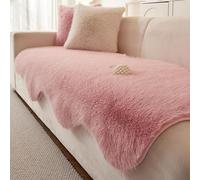 Copertura Per Divano In Pile Di Visone, Antiscivolo, Morbida Come Una Nuvola, Ultra Calda, Copripoltrona In Unico Pezzo Per Il Soggiorno, Protezione Per Divano Modulabile pink 90 * 240cm