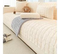 Copertura per Divano in Velluto 1-4 Posti - Morbida Trapuntata e Antiscivolo, Protettore Lavabile Amico di Animali/Bambini per Soggiorno e Camera da Letto Beige 70 * 120cm/27.56 * 47.24in