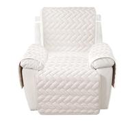 Copertura per divano in velluto a forma di L, in pelle antiscivolo, ultra morbido e peluche, protegge il divano dai danni causati dagli animali domestici.(Geometry-white,1 Seater)