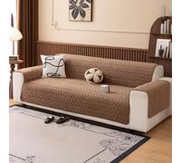 Copertura per divano in velluto a forma di L, in pelle antiscivolo, ultra morbido e peluche, protegge il divano dai danni causati dagli animali domestici.(Geometry-camel,4 Seater)