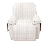 Copertura per divano in velluto a forma di L, in pelle antiscivolo, ultra morbido e peluche, protegge il divano dai danni causati dagli animali domestici.(Square-beige,1 Seater)