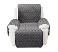Copertura per divano in velluto a forma di L, in pelle antiscivolo, ultra morbido e peluche, protegge il divano dai danni causati dagli animali domestici.(Geometry-grey,1 Seater)