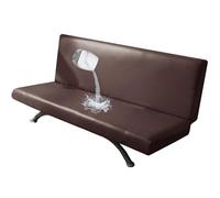 Copertura per divano letto pieghevole in pelle PU impermeabile, senza braccioli, universale, lavabile in lavatrice, protezione per divano piccolo, colore nero