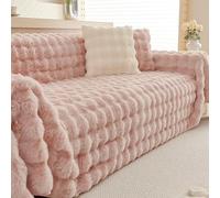 Copertura Per Divano Thickened Rabbit Nuova, Lavabile In Lavatrice, Morbida E Calda, Per Salotto Modulare, Decorazione Invernale Per La Casa, Comfort Come Una Nuvola Pink 180 * 180cm