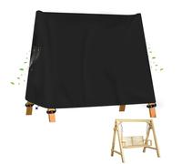 Copertura per dondoli coperti a forma di A, Copertura protettiva per altalena Hollywood Oxford 600D, impermeabile, antivento e resistente ai raggi UV, nera (Black,200*140*180CM)