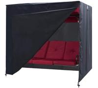 Copertura per Dondolo da Giardino, 3 Posti Copertura Altalena, Oxford Anti UV Tessuto Impermeabile Telo Copri Dondolo da Esterno, Tettoia di Facile Installazione(Black,223 * 152 * 183cm)