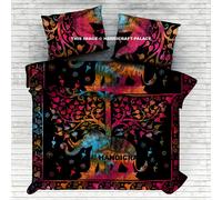 Copertura Per Duvet Reversibile Indiano Etnica Con Elefante Mandala