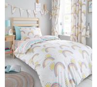 Copertura Per Duvet Singolo Arcobaleno E Sole Con Strisce Set Letto Bambini