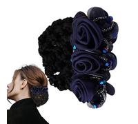 Copertura per , elegante per capelli con fiori decorativi, per capelli morbidi da donna, clip elastica per impiegati di banca, camerieri, strumento professionale per
