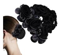 Copertura per , elegante per capelli con fiori decorativi, per capelli morbidi da donna, clip elastica per impiegati di banca, camerieri, strumento professionale per