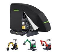 Copertura per escavatore, mini escavatore, 800-1600 kg, impermeabile, tessuto Oxford 420D, con chiusura lampo, strisce riflettenti, orlo elastico, pioggia, polvere, foglie, protezione UV (nero)