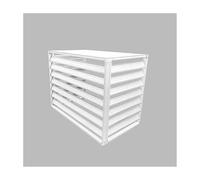 Copertura per esterni AC e espositore per piante resistente alle intemperie, contenitore per bidoni della spazzatura, griglie decorative, ripiano protettivo, 279,4 x 15,2 cm, bianco, resistente ed