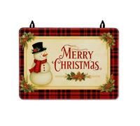 Copertura per fornello elettrico, motivo pupazzo di neve, per stufe elettriche, decorazione natalizia con agrifoglio, rosso natalizio, impermeabile, con parte superiore piatta, 71 x 50 cm