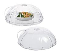 Copertura per forno a microonde per alimenti, copertura per piatti a microonde per riscaldare gli alimenti, copertura per forno ad aria calda | paraspruzzi antipolvere con manico per microonde e forne