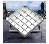 Copertura per fossa settica in acciaio inossidabile con telaio, coperchio settico da giardino interrato per comunità, altezza 8 cm, 90 x 90 cm, design durevole e resistente alle intemperie