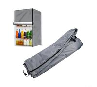 Copertura per frigorifero verticale da esterno, resistente e impermeabile, con cerniere di facile accesso e vestibilità sicura per uso in giardino, colore nero, dimensioni standard (grigio, 56 x 58 x