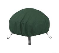 Copertura per fuoco rotonda impermeabile resistente con rivestimento in poliestere 210D e PVC, con prese d'aria in rete e cinghie regolabili con fibbia per protezione dal vento (122 x 46 cm, verde)