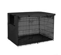 Copertura per gabbia per cani 210D, resistente, resistente alle intemperie, con prese d'aria, per viaggi, campeggio, casa, colore nero