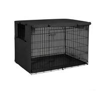 Copertura per gabbia per cani, 94 x 61 cm, 210D, impermeabile e traspirante | Tessuto impermeabile 210D, alette in rete traspirante, adatto per casse da 94 x 61 cm, uso interno ed esterno, grigio, nero