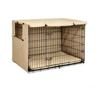 Copertura per gabbia per cani, 94 x 61 cm, 210D, impermeabile e traspirante | Tessuto impermeabile 210D, alette in rete traspirante, adatto per casse da 94 x 61 cm, uso interno ed esterno, grigio, nero