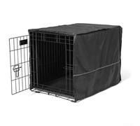 Copertura per gabbia per cani Oxford 210D impermeabile con porta privacy, tana per cani ansiosi per gabbie singole e triple, nero, 62 x 48 x 44 cm