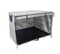 Copertura per gabbia per cani resistente, in materiale 210d grigio, traspirante, con cinghie di sicurezza, crea una tana accogliente per animali domestici ansiosi, adatta per viaggi, campeggio, casa