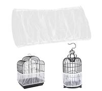 Copertura per Gabbia per Uccelli,Gonna Gabbia per Uccelli,Rete Gabbia Uccelli,Bird Cage Seed Catcher per Uccelli Pappagalli Ventilata e Antipolvere Circonferenza Regolabile 100-170cm,bianco,M