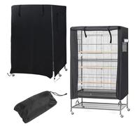 Copertura per Gabbia per Uccelli Grande Copertura Impermeabile per Gabbia, Copertura Notturna Traspirante Antipolvere per Gabbia per Pappagalli, Panno Ombreggiante Animali, 97x60x130cm (Nero)