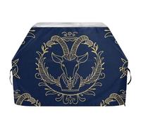 Copertura per griglia a carbone, impermeabile, resistente, per barbecue a gas, con coulisse regolabile per polvere e vento, con segno zodiacale dell'Ariete, colore blu navy, 165 cm