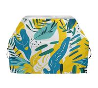 Copertura per griglia a gas astratta con isole tropicali gialle, 165 cm, impermeabile, resistente, resistente allo sbiadimento e ai raggi UV, con coulisse regolabile per polvere e vento