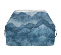 Copertura per griglia a gas con montagne ad acquerello, 165 cm, impermeabile, resistente allo sbiadimento e ai raggi UV, con coulisse regolabile per polvere e vento