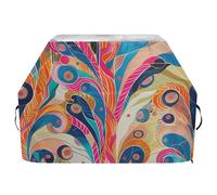 Copertura per griglia a gas con piume arancioni, 165 cm, impermeabile, resistente, antistrappo, resistente allo sbiadimento, copertura per barbecue con coulisse regolabile per polvere e vento