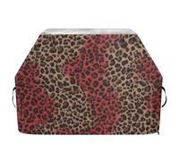 Copertura per griglia con stampa leopardata cremisi per esterni, grande, 165 cm, impermeabile, resistente, a carbone, con coulisse regolabile per polvere e vento
