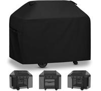 Copertura per griglia da 147 cm, adatta per griglie a gas Weber Genesis II, LX 300 Series e Genesis serie 300, copertura impermeabile e durevole per barbecue da esterno con fibbia regolabile, nero