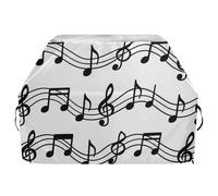 Copertura per griglia da esterni, con note musicali, impermeabile, resistente, con coulisse regolabile, per protezione da polvere e vento, 165 cm, colore: bianco e nero