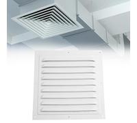 Copertura per griglia di ventilazione in alluminio, per aperture a parete o soffitto, 150 x 150 mm, 200 x 200 mm, 250 x 250 mm, 300 x 300 mm, colore bianco, 1 confezione (150 x 150 mm)
