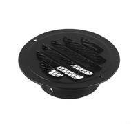 Copertura per griglia di ventilazione rotonda, in metallo nero, sfiato rotondo, cappuccio in acciaio inox, tubo di scarico a testa piatta, griglia di ventilazione HVAC (80 mm)