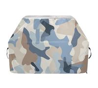 Copertura per griglia mimetica blu per esterni, grande, 165 cm, impermeabile, resistente, a carbone, con coulisse regolabile per polvere e vento