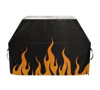 Copertura per griglia nera fluorescente con fiamma fredda, arancione, 165 cm, impermeabile, resistente, resistente allo sbiadimento e ai raggi UV, con coulisse regolabile per polvere e vento