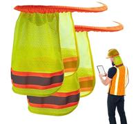 Copertura per il collo del casco | Ombretto da costruzione | 2 protezioni di sicurezza per il collo con strisce riflettenti, protezione solare per il collo ad alta visibilità per lavoro