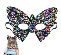 Copertura per il viso a farfalla, con paillettes, design a farfalla, per le donne, costume da spettacolo sul palcoscenico, a forma di farfalla, per cosplay