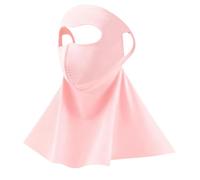 Copertura per il viso con copertura per il collo, per protezione solare, tessuto di seta ghiacciata, traspirante, per golf, escursionismo, pesca, rosa