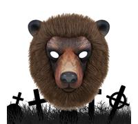 Copertura per il viso dell'orso di Halloween realistica accessorio per costume di Halloween | Maschera da pecora in peluche per adulti e ragazzi, per feste e giochi di ruolo, feste in costume per raduni e sfilate